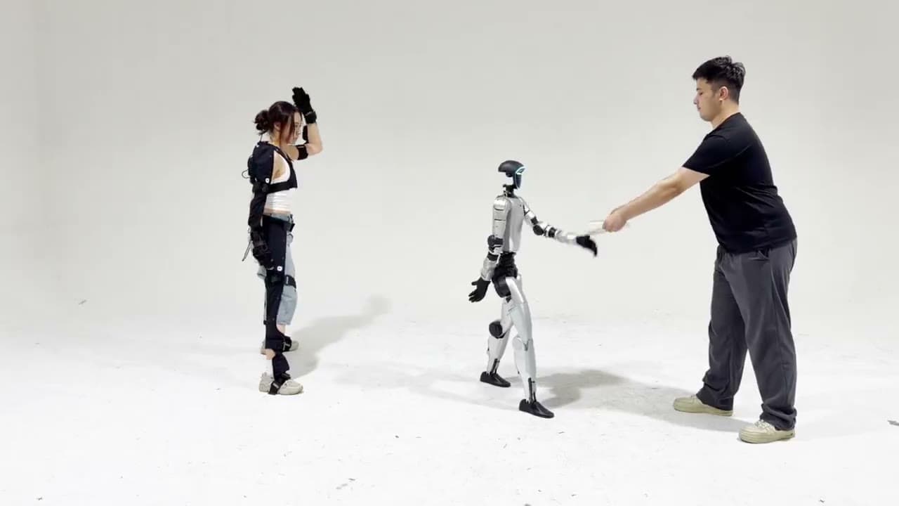 A humanoid breaking a board.