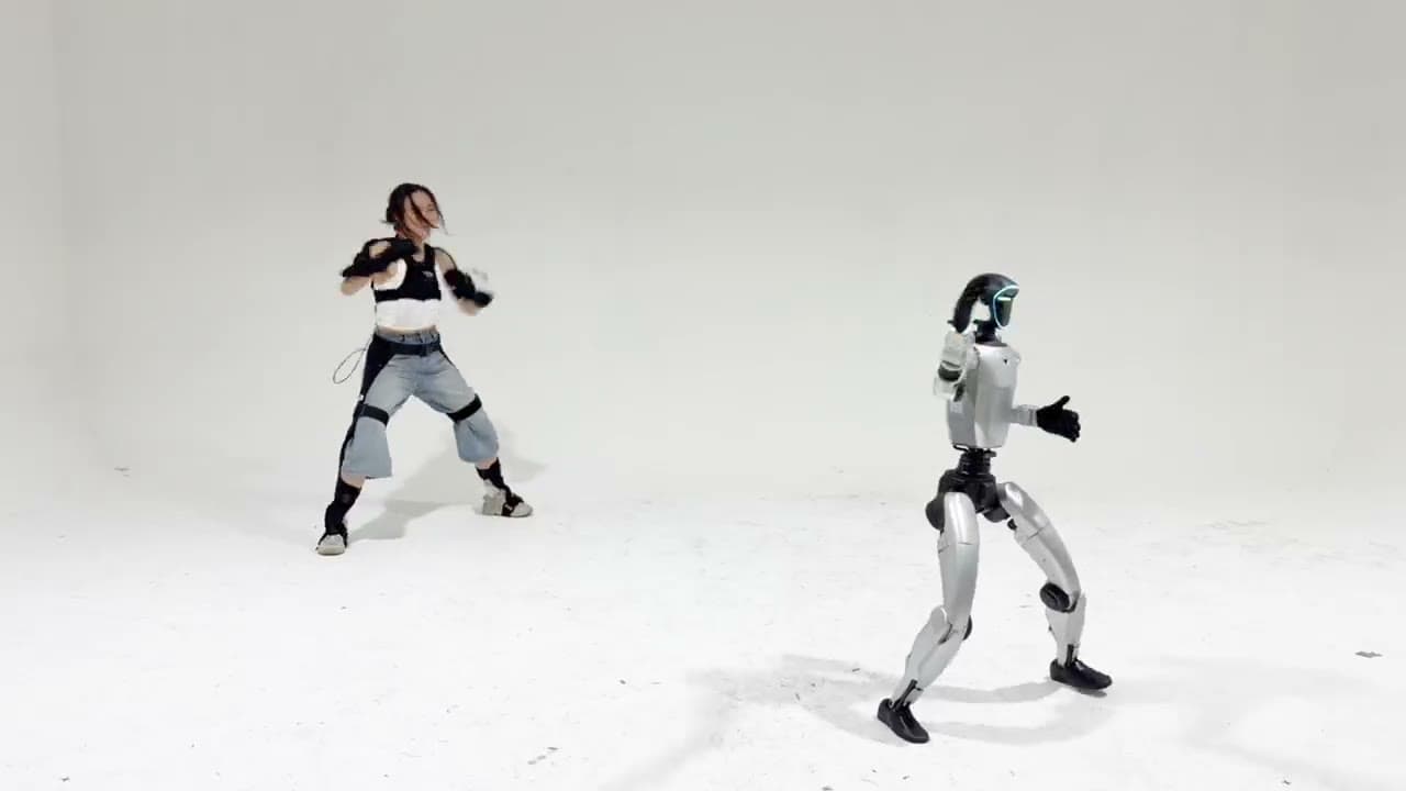 A humanoid throwing a punch.